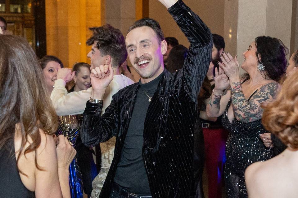 Guests dancing