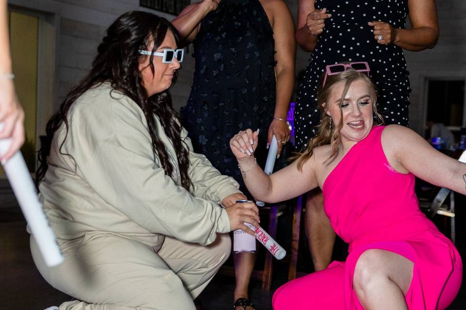 Bride dancing