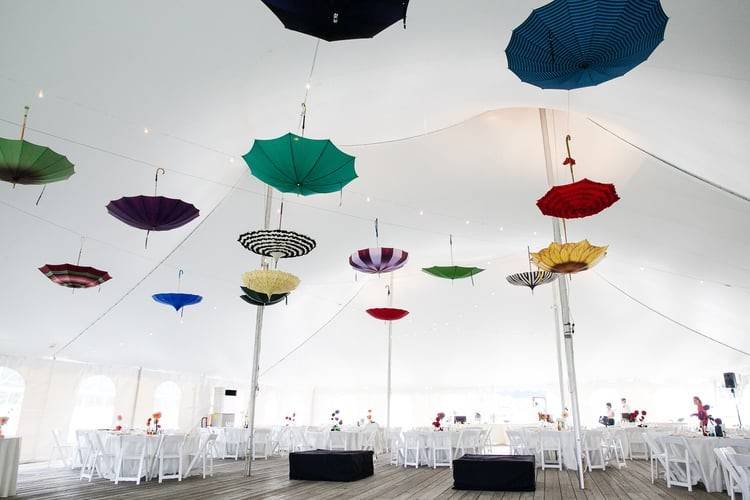 Umbrella decor at Hancock Shaker Village