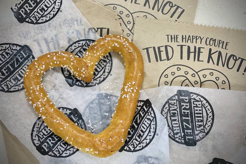 Bagged heart pretzels