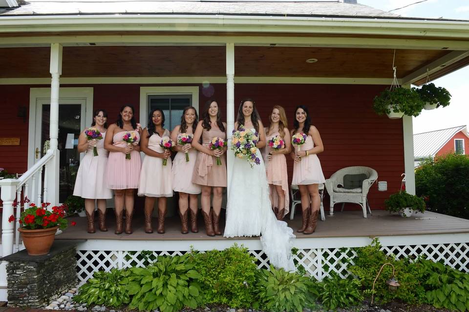 Wedding Party on the Inn Porch