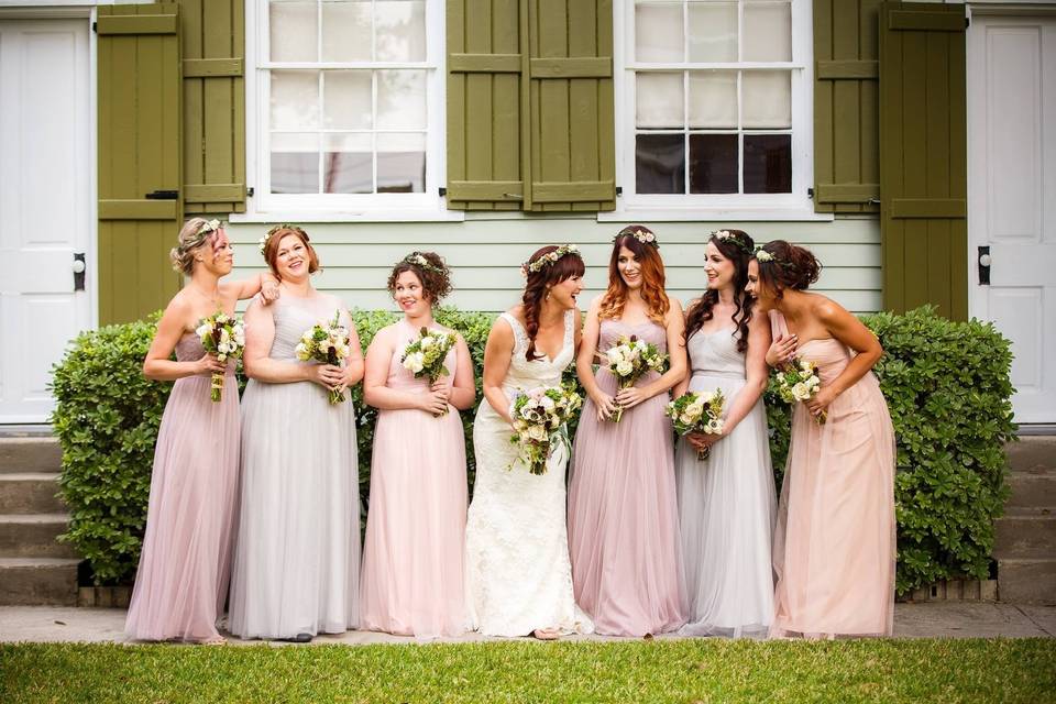 Bride and bridesmaids