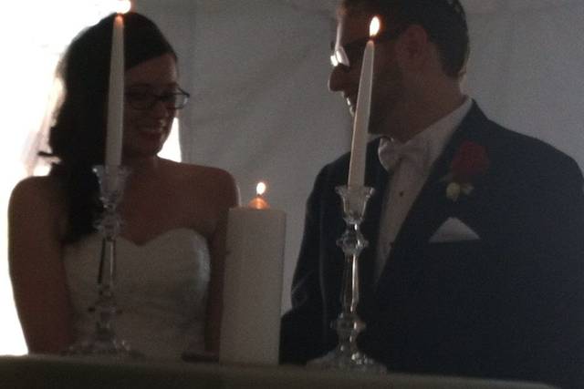 Candle Ceremony at a Christian and Jewish Wedding