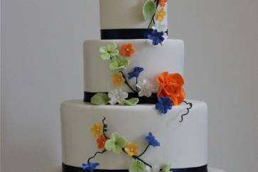 Floral inspired wedding cake