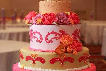 Pink themed cake