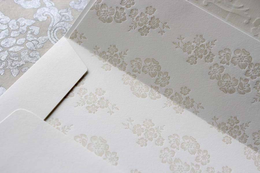 Aria design wedding envelope liner