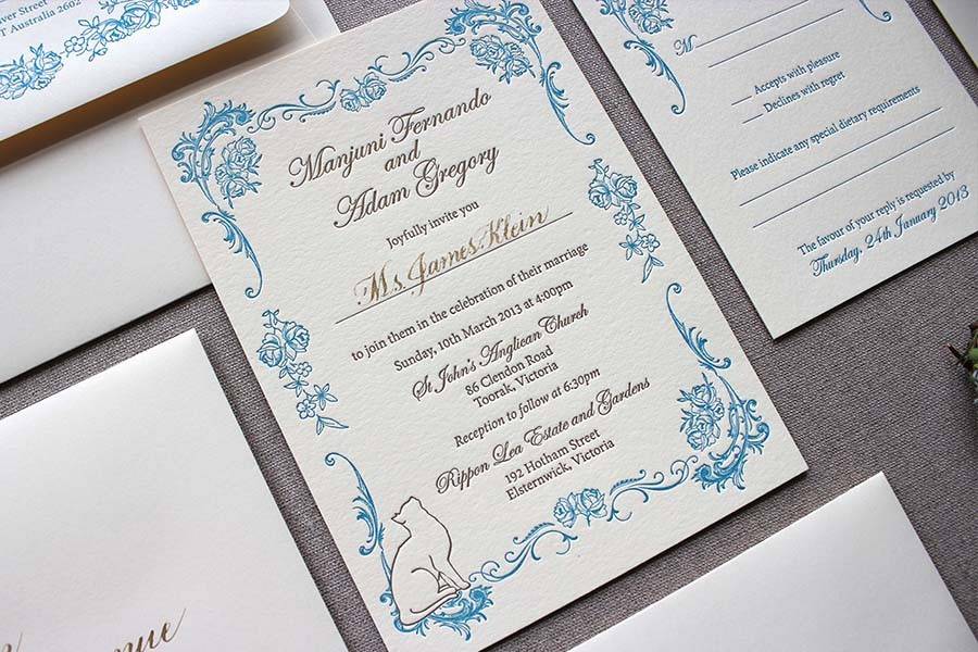 Custom designed and illustrated, personal wedding invitations