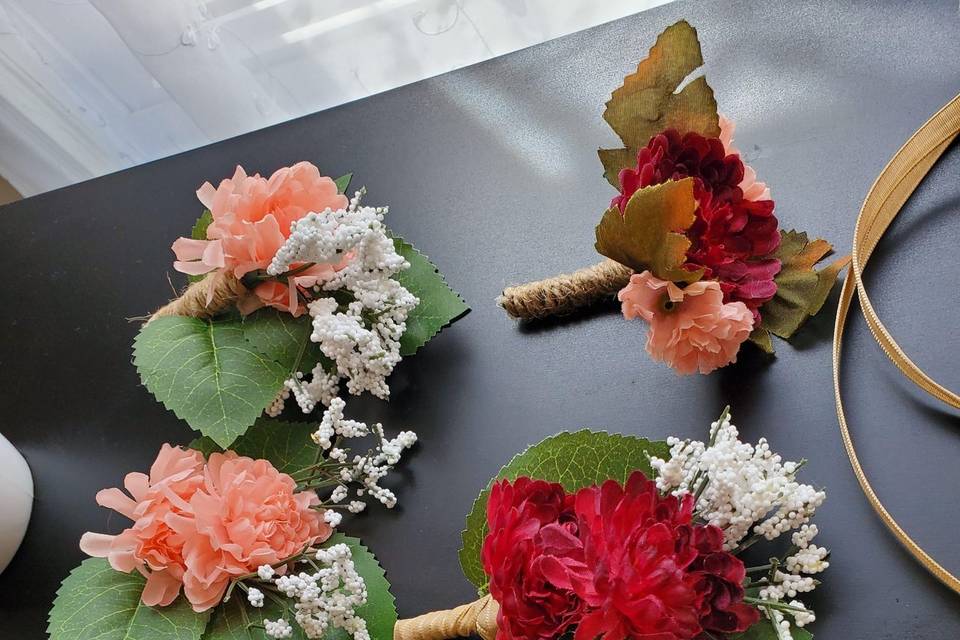 Flowers in pink and red