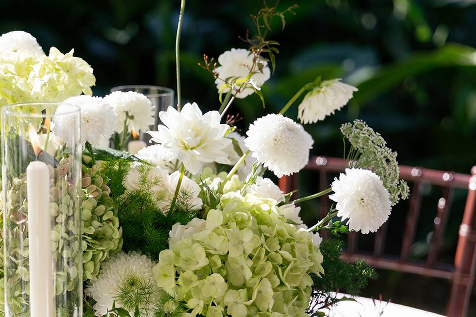 Green and White Wedding