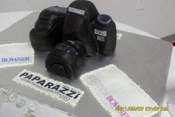 Personalized Camera Cake.  (Groom's Cake)