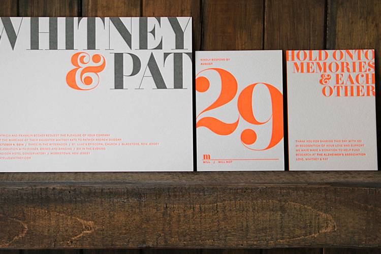 Orange wedding invitations