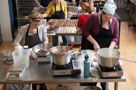 Overhead of the kitchen on a busy day!