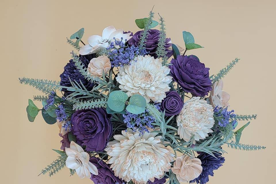 Rose gold and purple bouquet