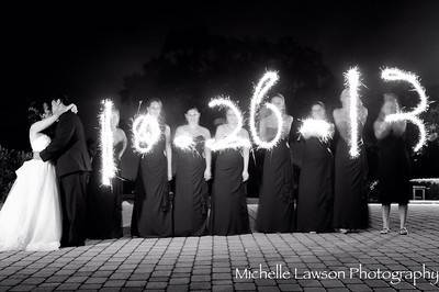 The couple and bridesmaids