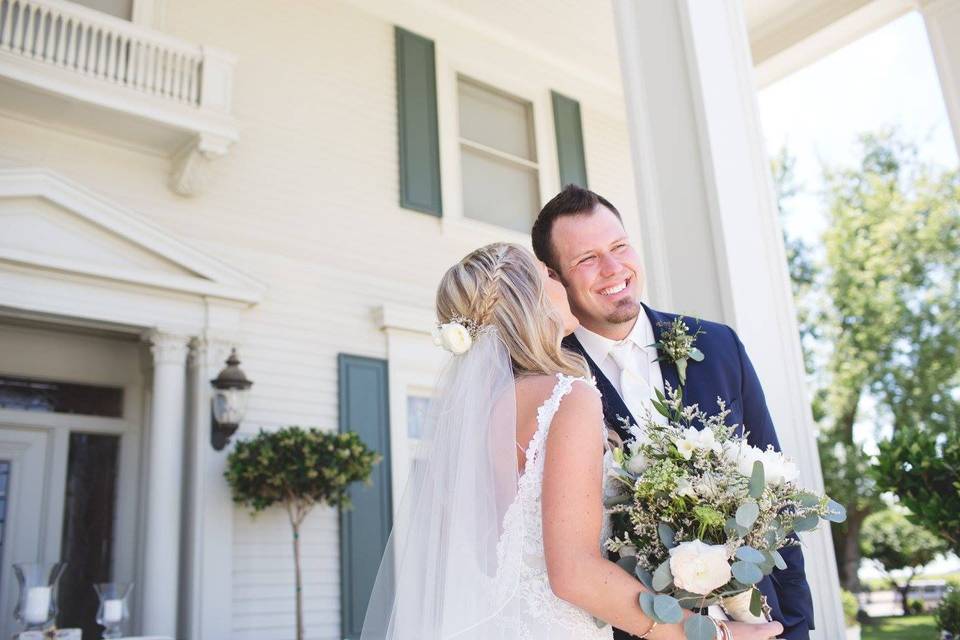 Bride kisses