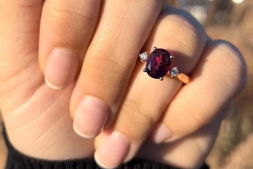 Colored Stone Engagement Ring!
