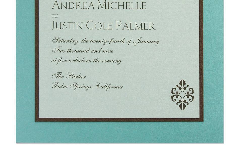 The Josie Wedding Invitation is our 6 1/2