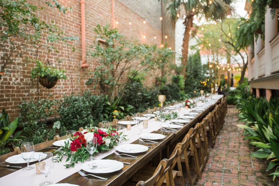 Intimate long table setup