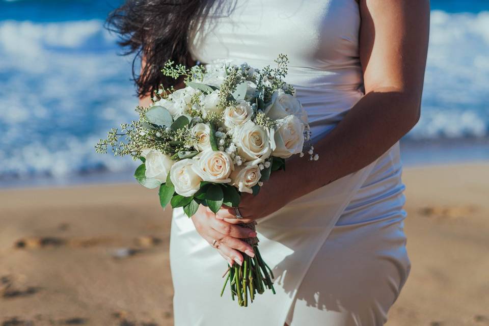 Destiny with her bouquet