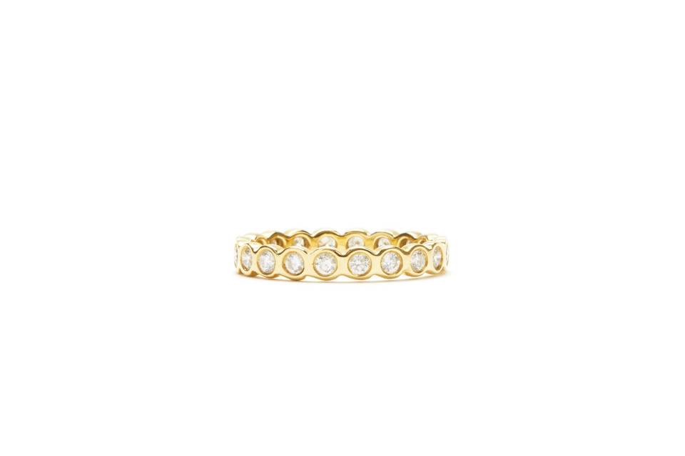 Bezel-set diamond ring