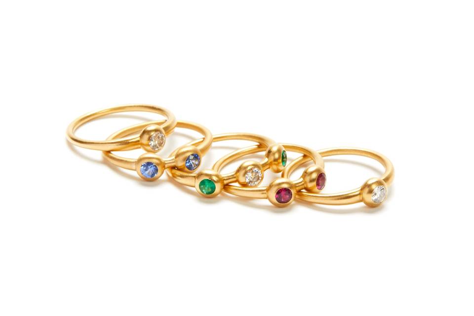 Stackable 18k-gold rings