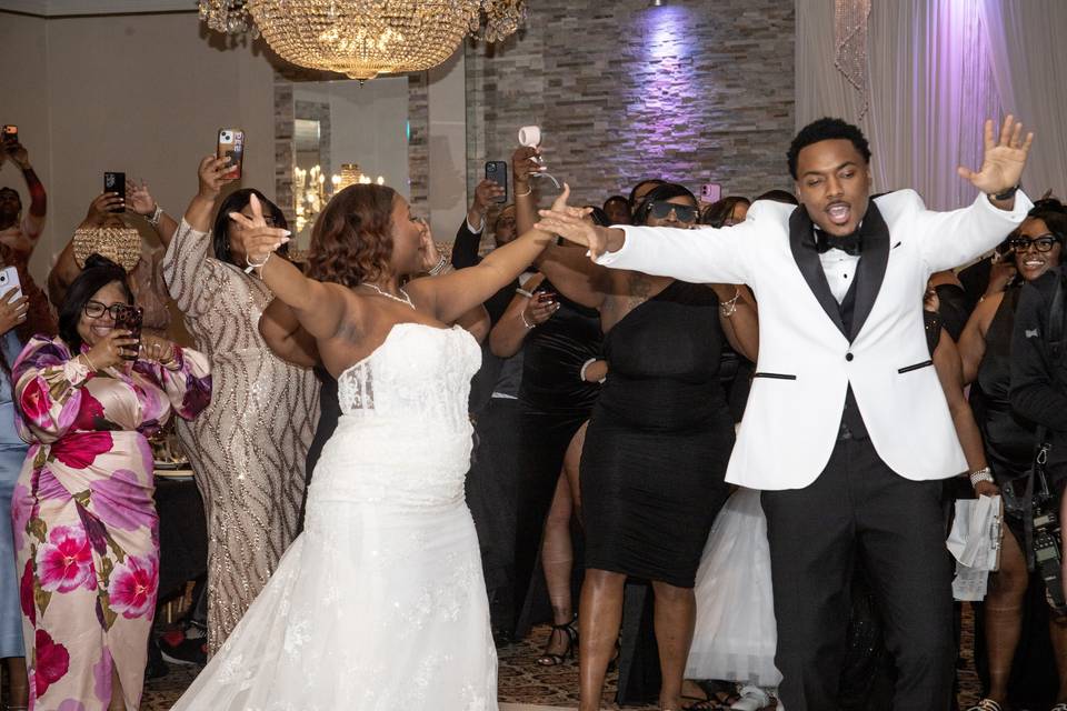 High-energy reception dancing