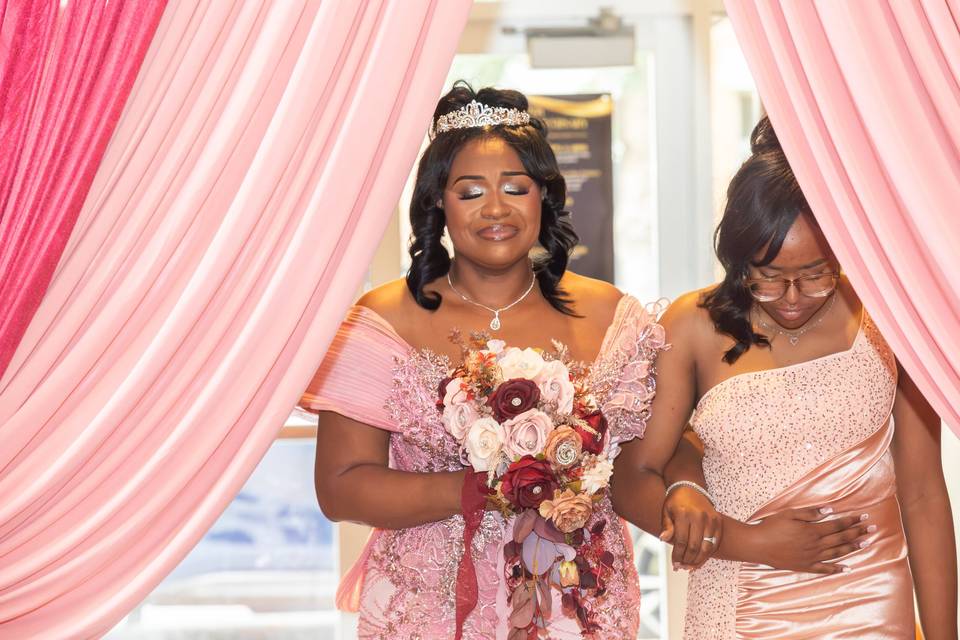 Beautiful bride makes her entr