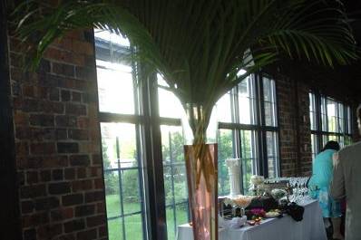 Table setup with centerpiece