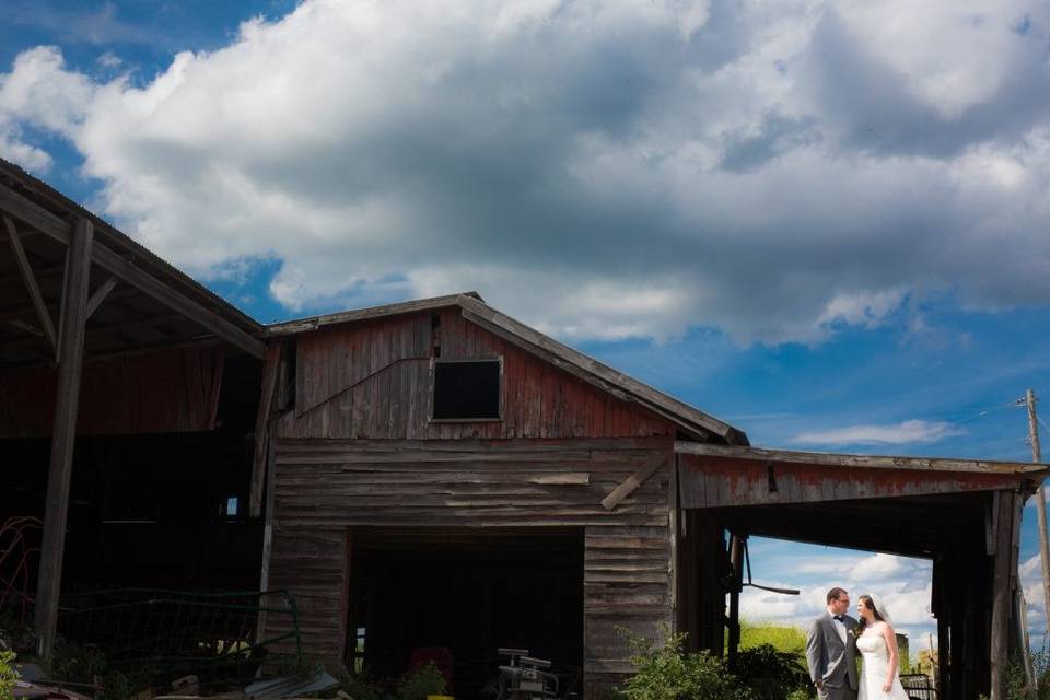 Couple at barn