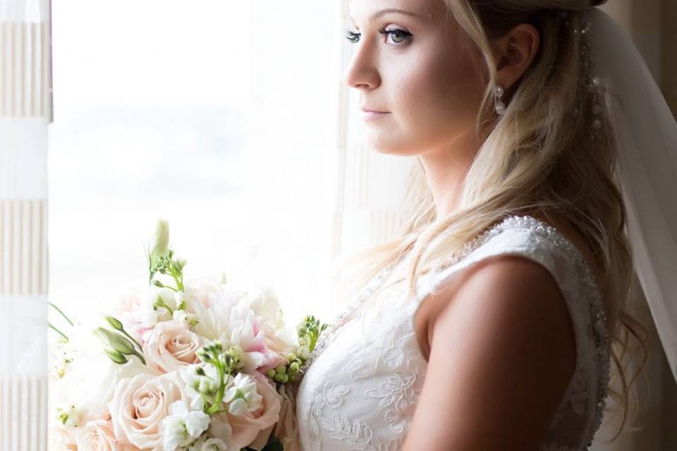 Bride in window