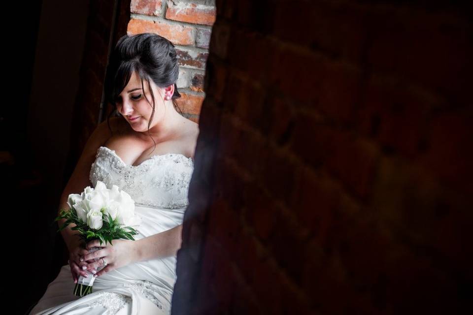 Bride in window