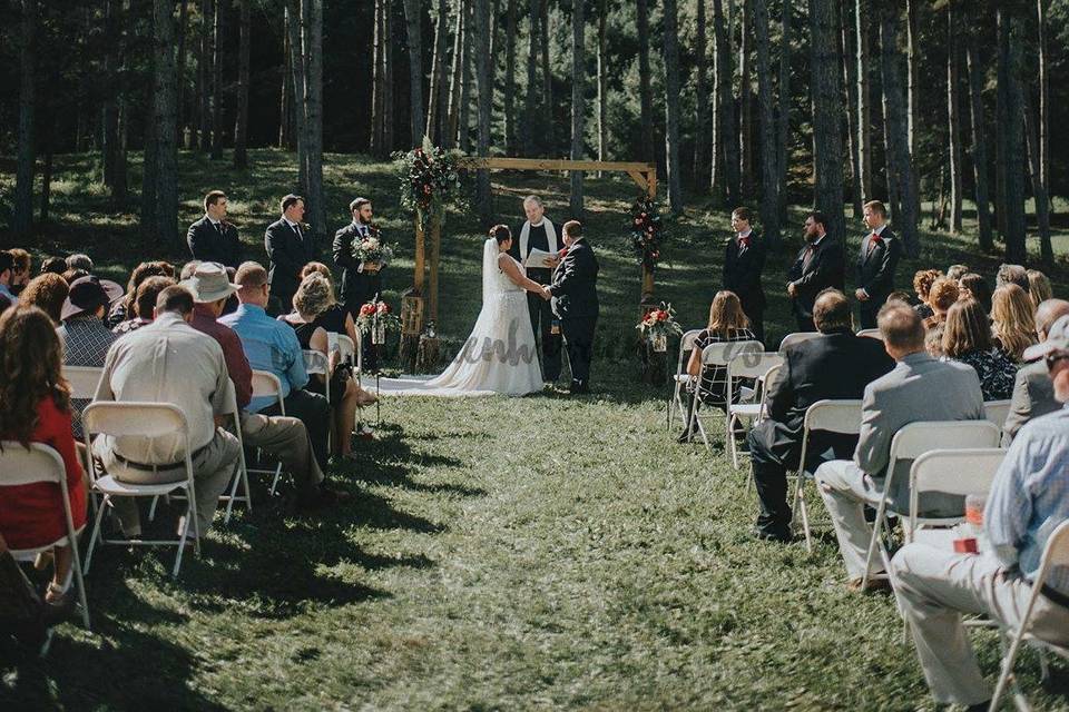 Wedding by the woods