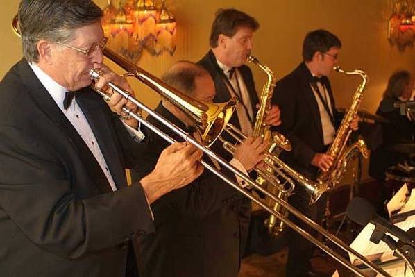 The Ted Knight Orchestra plays for a wedding at the Casa Monica Hotel in St. Augustine.