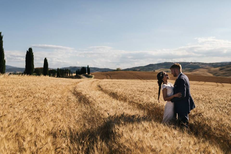 Couple portrait in Val d'Orcia
