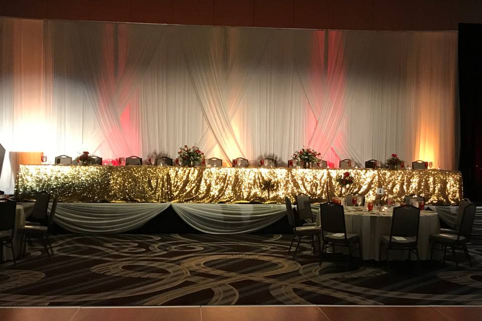 Gold Sequin Head Table