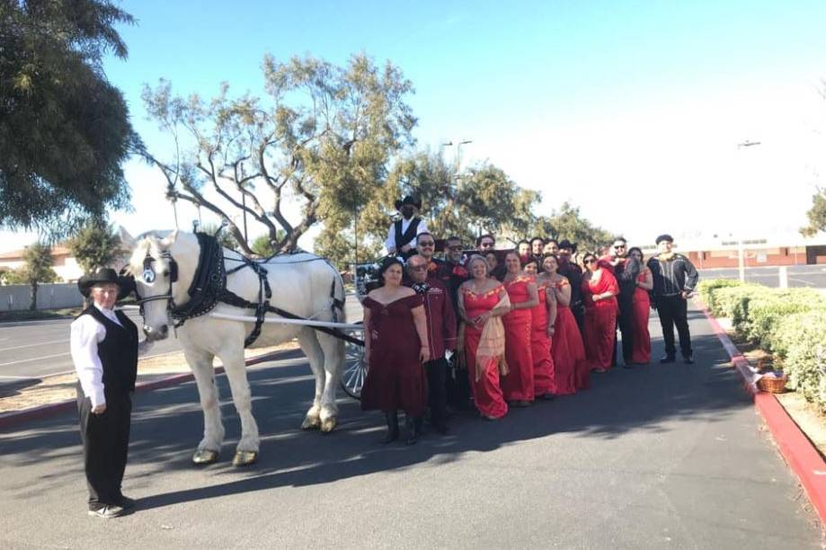 Group photo with horse