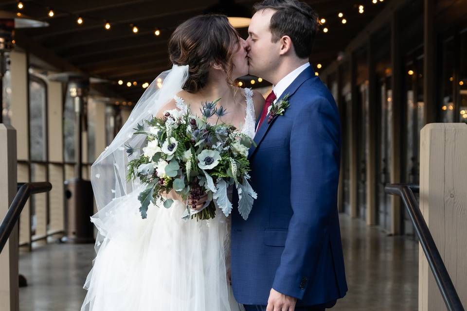 Couple on covered porch