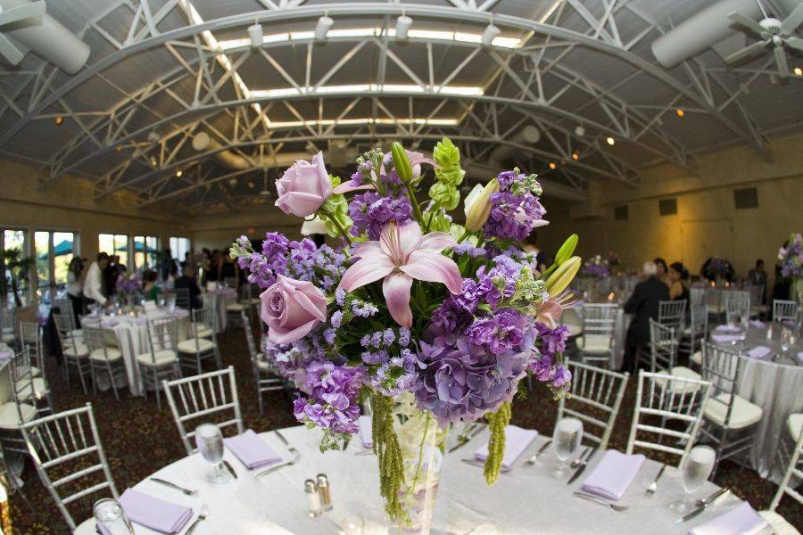 Table setup with centerpiece