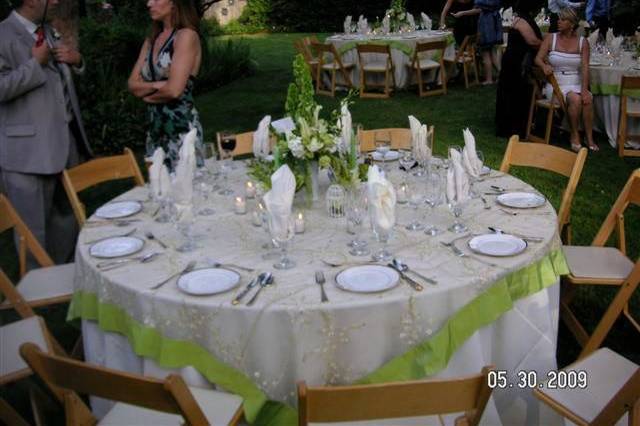 Table setup with centerpiece