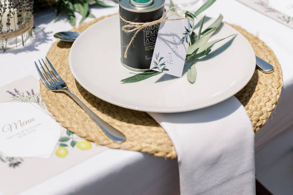 Olive bottles wedding favors