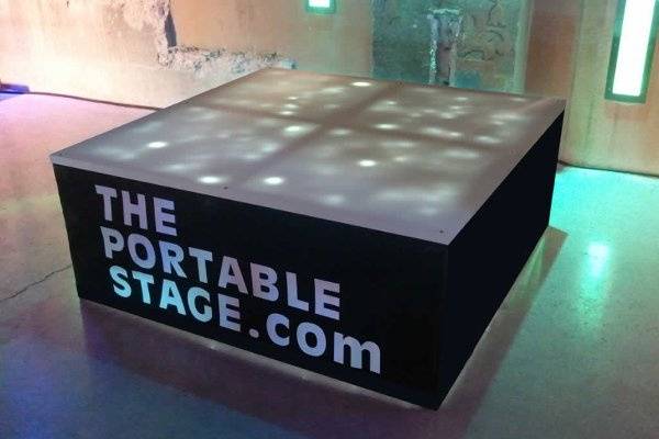Translucent material reveals a constellation of LED stars, when the lights are dim.  Modular nature enables you to build your stage to any size or configuration.  We deliver for free.  We pick up for free.