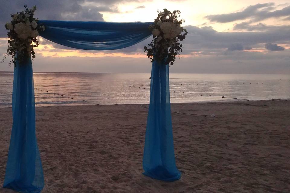 Beach wedding Negril Jamaica.