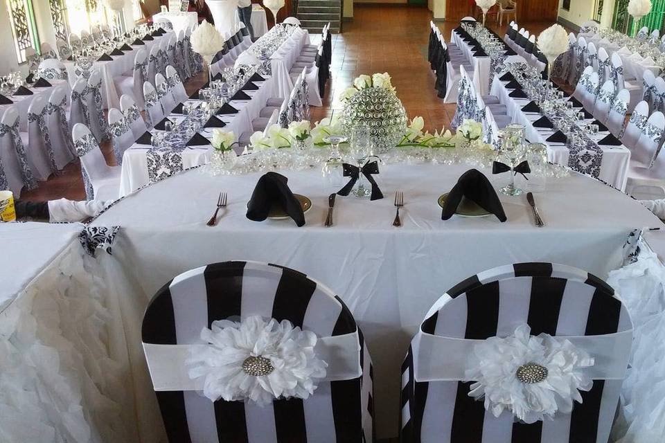 Striped chair covers