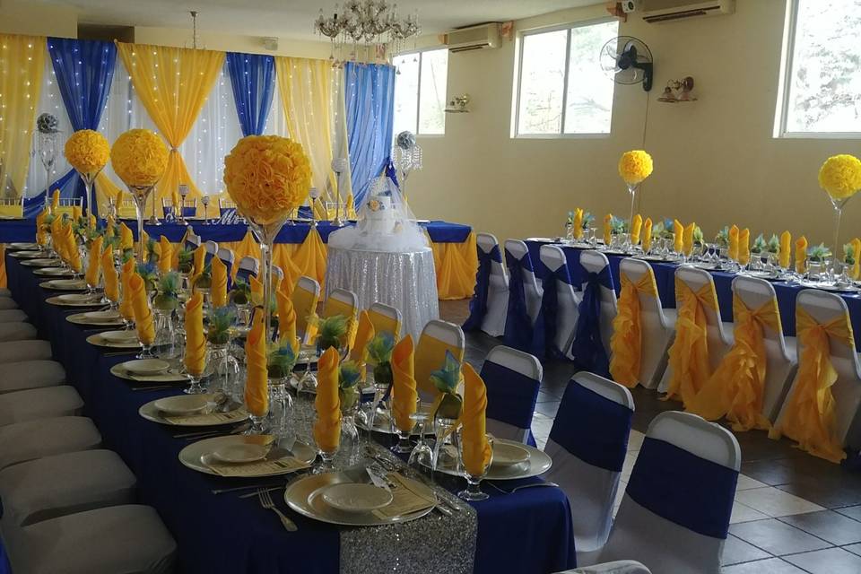 Wedding reception styled by us