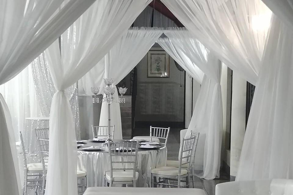 Silver and white decor