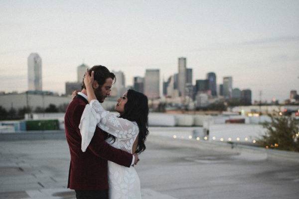Newlyweds on the rooftop