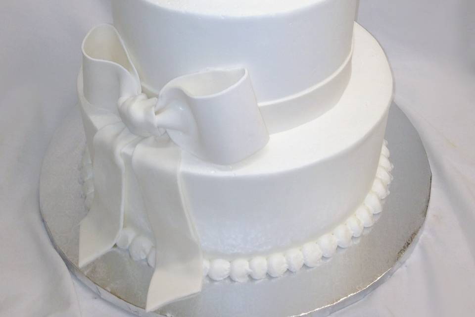 Fondant Bow and Flower tiered