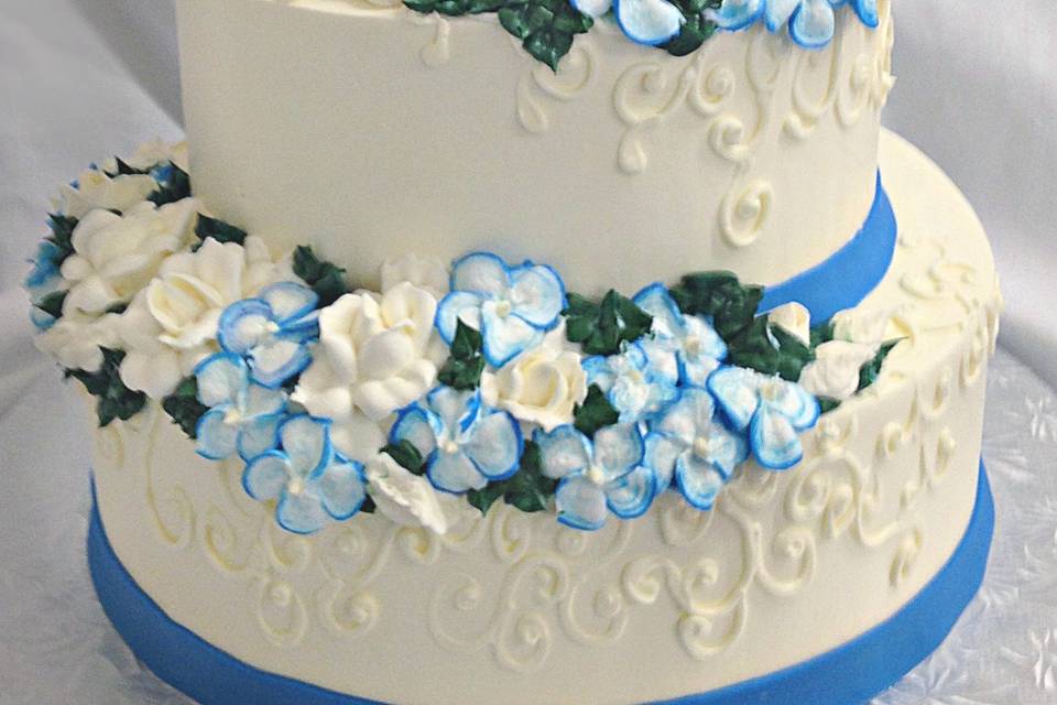 Hydrangeas Tiered Cake