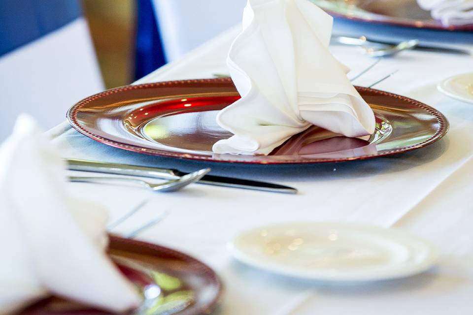 White table setup