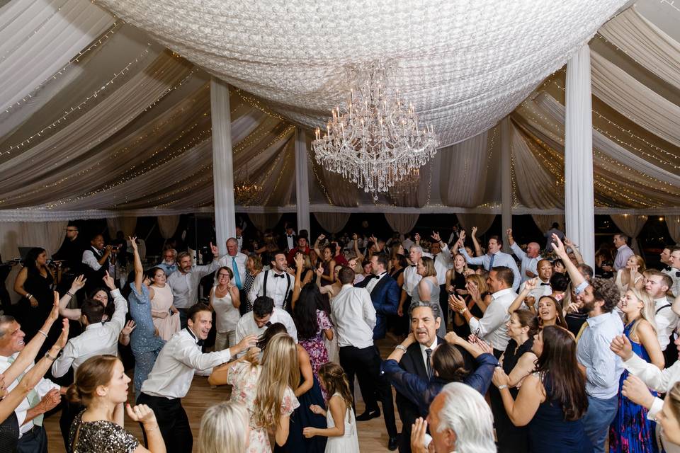 Tented wedding reception